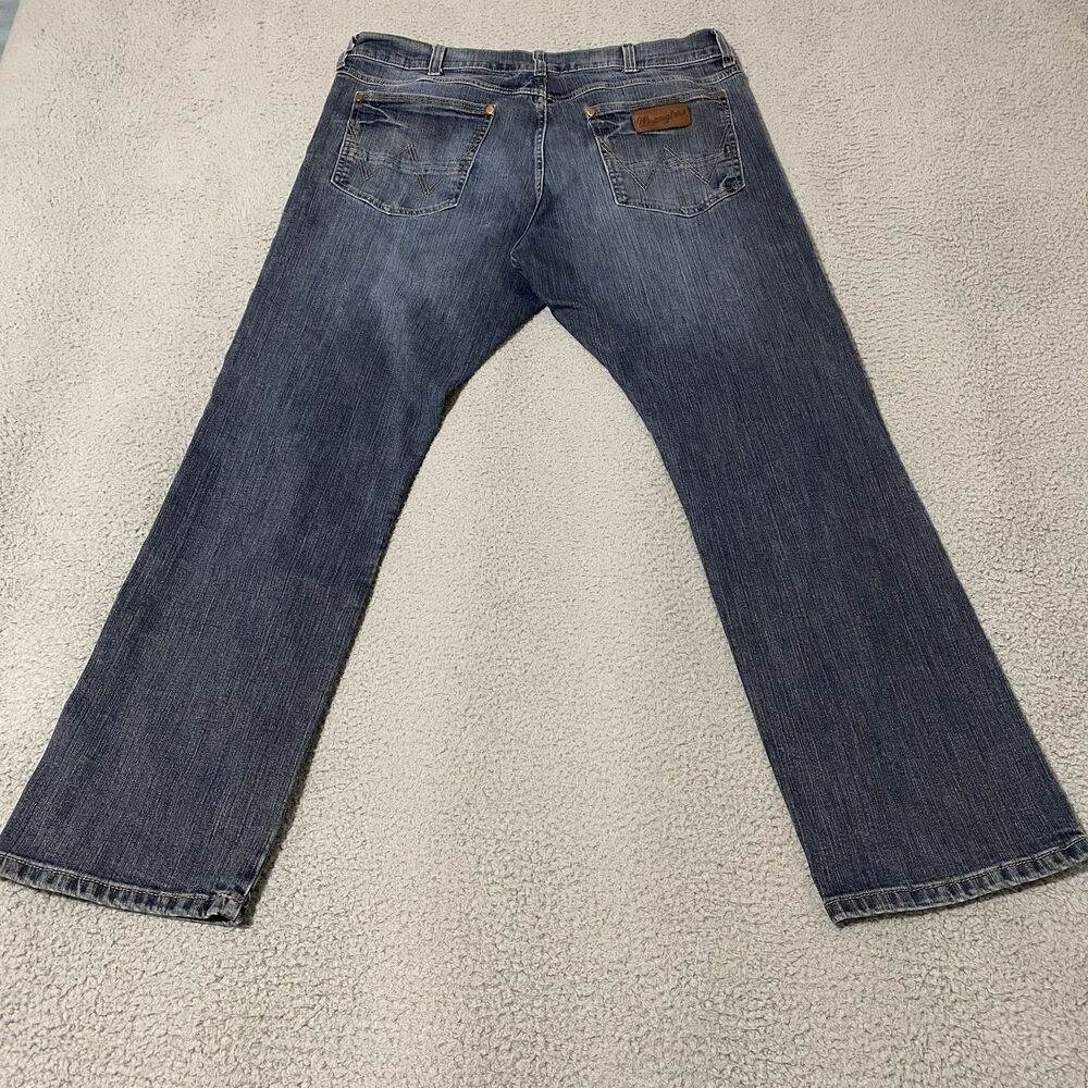 Wrangler Retro Slim Straight Jeans Mens 36x32 Blue Denim Western Ranch Rodeo